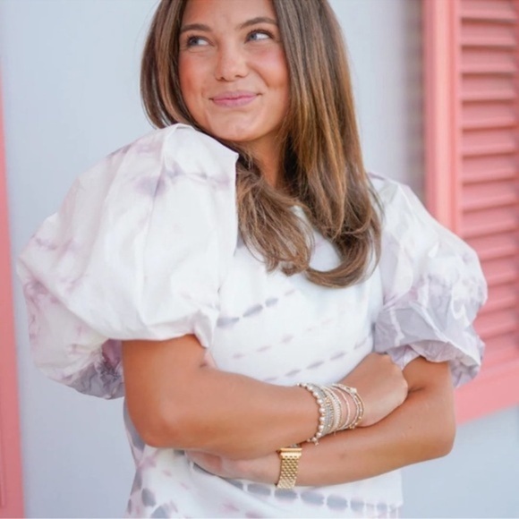 ULLA JOHNSON ELLIOT PUFF SLEEVED LAVENDER
TIE-DYE TOP PETITE - Picture 4 of 16